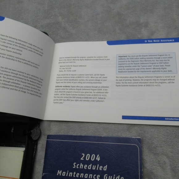 Toyota Camry 2004 Owners Manual Case Booklets Passport Service Guide Book - Picture 14 of 16